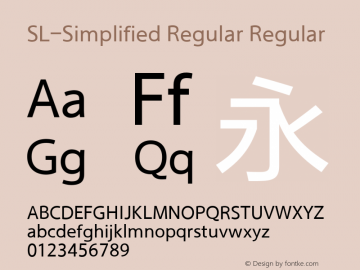 SL-Simplified Regular Regular Version 1.20 Font Sample