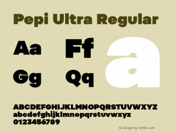 Pepi Ultra Regular Version 1.000图片样张