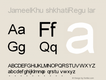 Jameel Khushkhati Regular Version 3.5 Font Sample