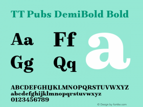 TT Pubs DemiBold Bold Version 1.000图片样张