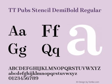 TT Pubs Stencil DemiBold Regular Version 1.000图片样张