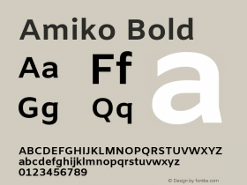 Amiko Bold Version 1.000; ttfautohint (v1.3)图片样张