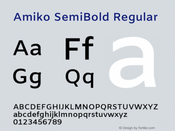 Amiko SemiBold Regular Version 1.000; ttfautohint (v1.3)图片样张