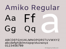 Amiko Regular Version 1.000; ttfautohint (v1.4.1)图片样张