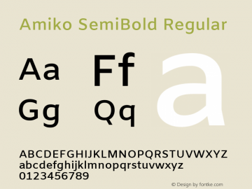 Amiko SemiBold Regular Version 1.000; ttfautohint (v1.4.1)图片样张