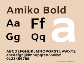 Amiko Bold Version 1.000; ttfautohint (v1.4.1)图片样张