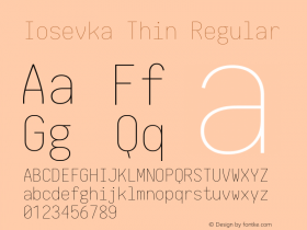 Iosevka Thin Regular 1.11.4; ttfautohint (v1.6) Font Sample