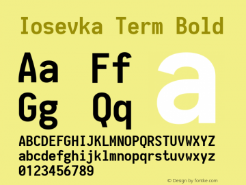 Iosevka Term Bold 1.11.4; ttfautohint (v1.6)图片样张