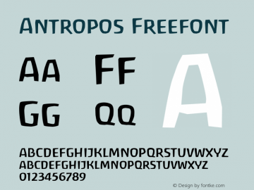 Antropos Freefont Macromedia Fontographer 4.1.5 98‐07‐16 Font Sample