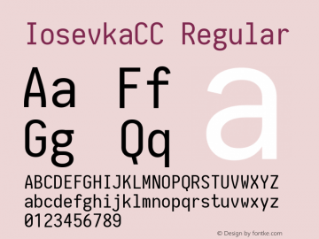 IosevkaCC Regular 1.11.4; ttfautohint (v1.6) Font Sample