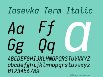 Iosevka Term Italic 1.11.4; ttfautohint (v1.6)图片样张