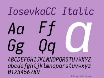 IosevkaCC Italic 1.11.4; ttfautohint (v1.6)图片样张