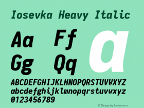 Iosevka Heavy Italic 1.11.4; ttfautohint (v1.6)图片样张