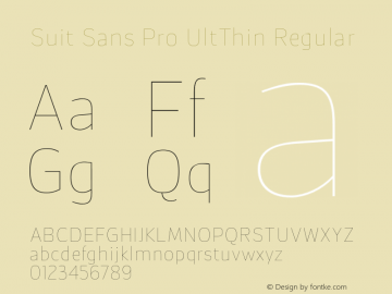 Suit Sans Pro UltThin Regular Version 1.000;PS 001.001;hotconv 1.0.56图片样张