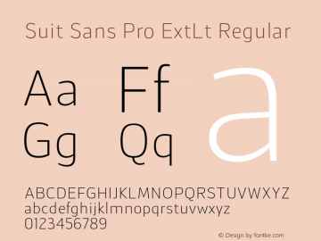 Suit Sans Pro ExtLt Regular Version 1.000;PS 001.001;hotconv 1.0.56图片样张