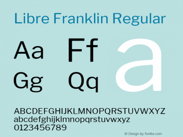Libre Franklin Regular Version 1.003;PS 001.003;hotconv 1.0.88;makeotf.lib2.5.64775; ttfautohint (v1.4.1) Font Sample