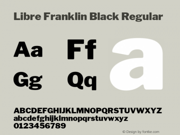 Libre Franklin Black Regular Version 1.003;PS 001.003;hotconv 1.0.88;makeotf.lib2.5.64775; ttfautohint (v1.4.1)图片样张