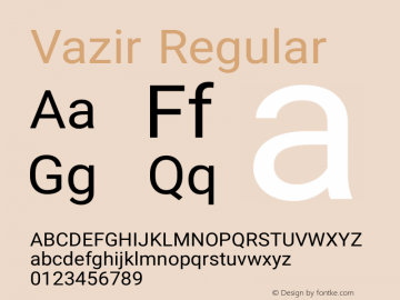 Vazir Regular Version 9-alpha Font Sample
