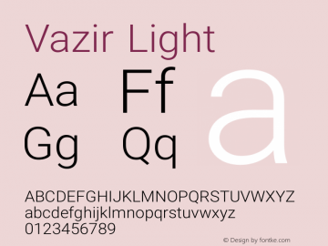 Vazir Light Version 9-alpha Font Sample