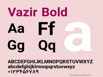 Vazir Bold Version 9-alpha Font Sample