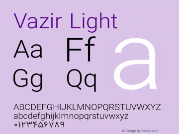 Vazir Light Version 9-alpha Font Sample