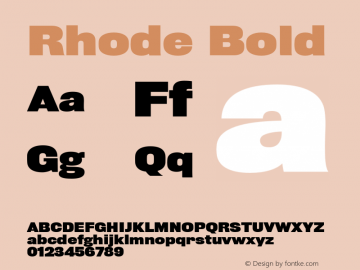 Rhode Bold 001.000 Font Sample