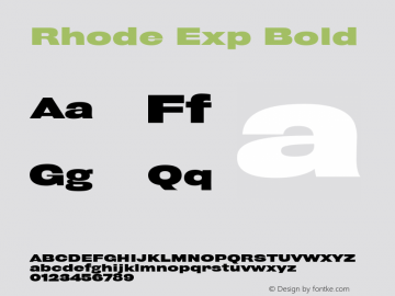 Rhode Exp Bold 001.000 Font Sample