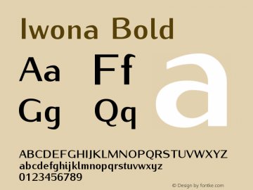 Iwona Bold Version 1.011;PS 0.98;Core 1.0.38;makeotf.lib1.6.5960 Font Sample