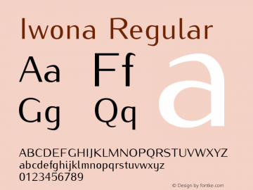 Iwona Regular Version 1.000;PS 0.993;hotconv 1.0.49;makeotf.lib2.0.14853 Font Sample