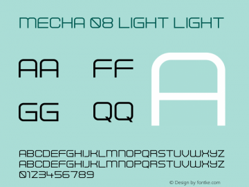 Mecha 08 Light Light Version 1.00 August 28, 2015, initial release Font Sample