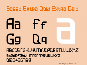 Saeed Extra Bold Extra Bold Version 1.00 March 18, 2017, initial release Font Sample