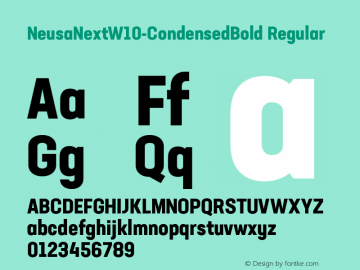 NeusaNextW10-CondensedBold Regular Version 1.20 Font Sample