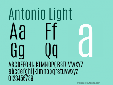 Antonio Light Version 1 ; ttfautohint (v1.4.1) Font Sample