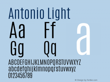 Antonio Light Version 1 ; ttfautohint (v1.4.1) Font Sample