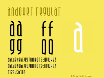 Andover Regular OTF 1.000;PS 001.001;Core 1.0.29 Font Sample