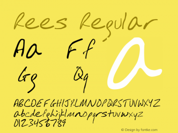 Rees Regular Macromedia Fontographer 4.1 7/19/96 Font Sample