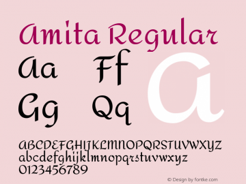 Amita Regular Version 1.003; ttfautohint (v1.4.1)图片样张