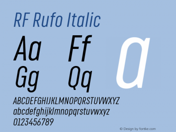 RF Rufo Italic Version 1.000图片样张