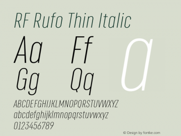RF Rufo Thin Italic Version 1.000图片样张