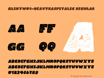 GlinyW01-HeavyRaspItalic Regular Version 1.00图片样张