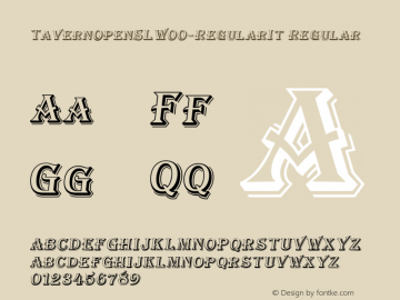 TavernOpenSLW00-RegularIt Regular Version 1.00 Font Sample