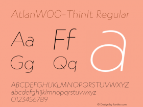 AtlanW00-ThinIt Regular Version 1.00 Font Sample