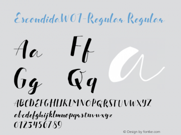 EscondidaW01-Regular Regular Version 1.00 Font Sample