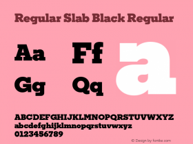 Regular Slab Black Regular Version 1.0; ttfautohint (v1.4)图片样张