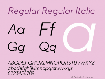 Regular Regular Italic 2.150; ttfautohint (v1.4)图片样张