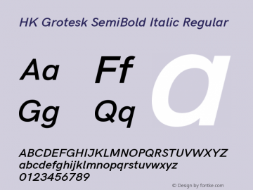 HK Grotesk SemiBold Italic Regular Version 1.045;PS 001.045;hotconv 1.0.88;makeotf.lib2.5.64775图片样张