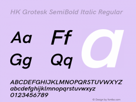 HK Grotesk SemiBold Italic Regular Version 1.045;PS 001.045;hotconv 1.0.88;makeotf.lib2.5.64775 Font Sample