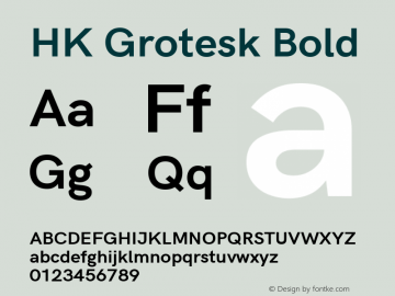 HK Grotesk Bold Version 1.045 Font Sample