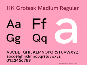 HK Grotesk Medium Regular Version 1.045;PS 001.045;hotconv 1.0.88;makeotf.lib2.5.64775图片样张