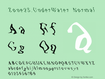 Zone23_UnderWater Normal 0.9b -  Release: Feb 1998 Font Sample